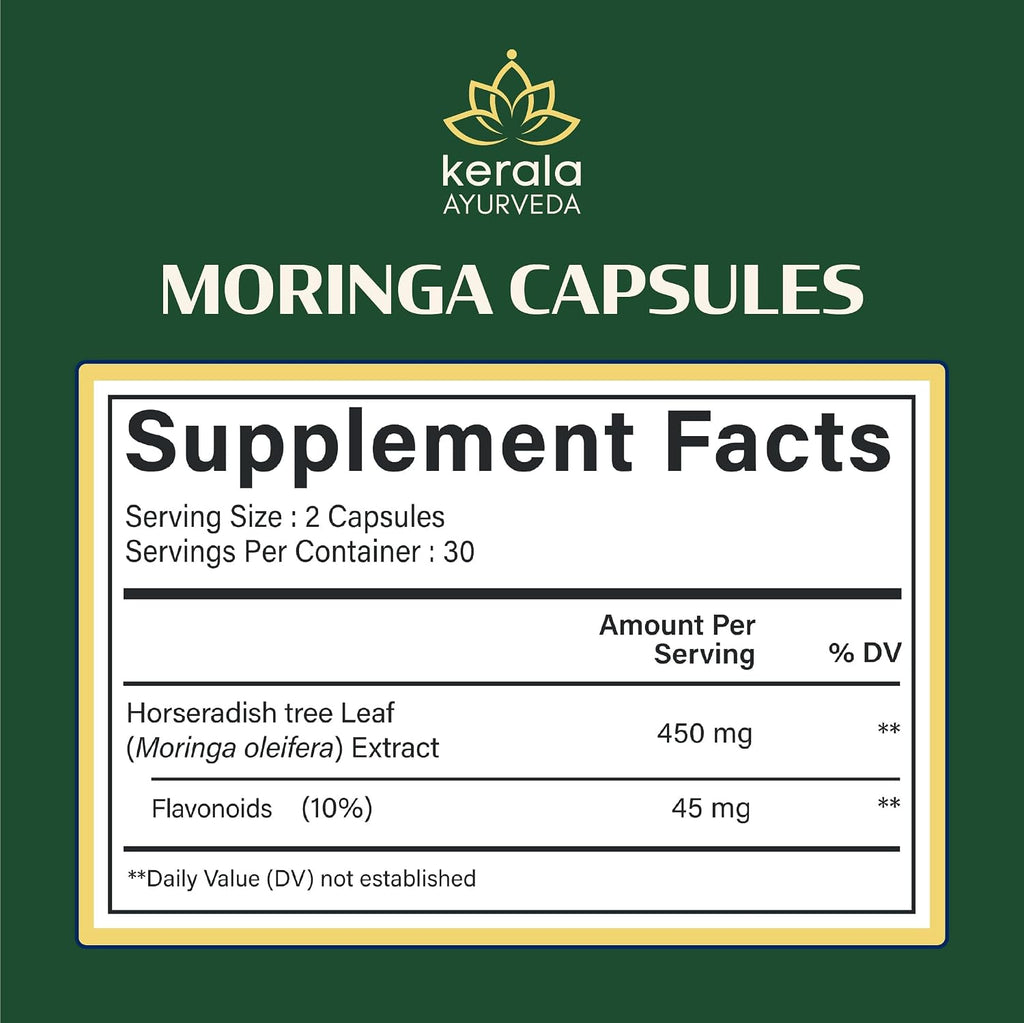 Kerala Ayurveda Moringa 450 mg - 60 Cápsulas Vegetales