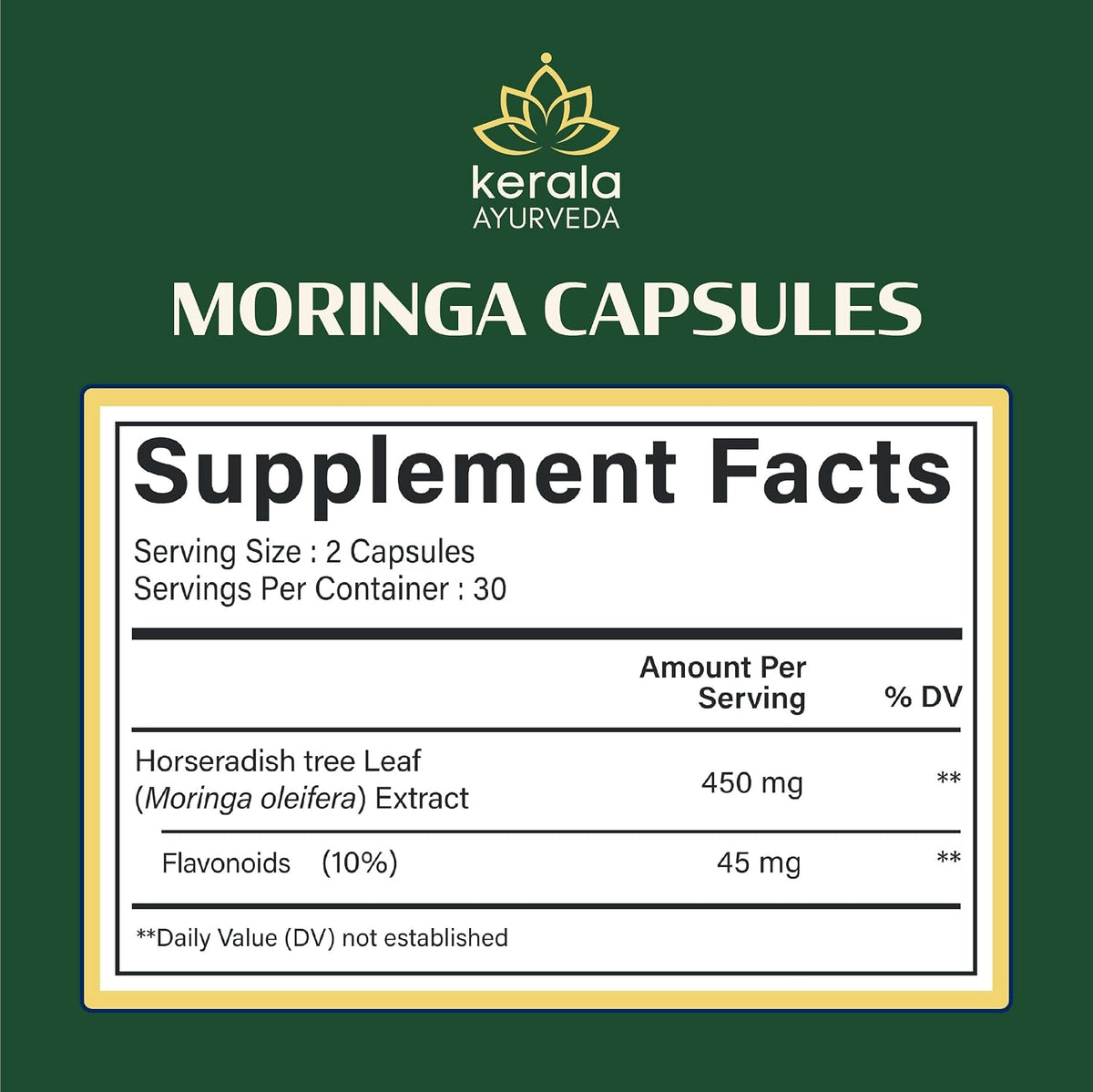 Kerala Ayurveda Moringa 450 mg - 60 Cápsulas Vegetales – Image 8