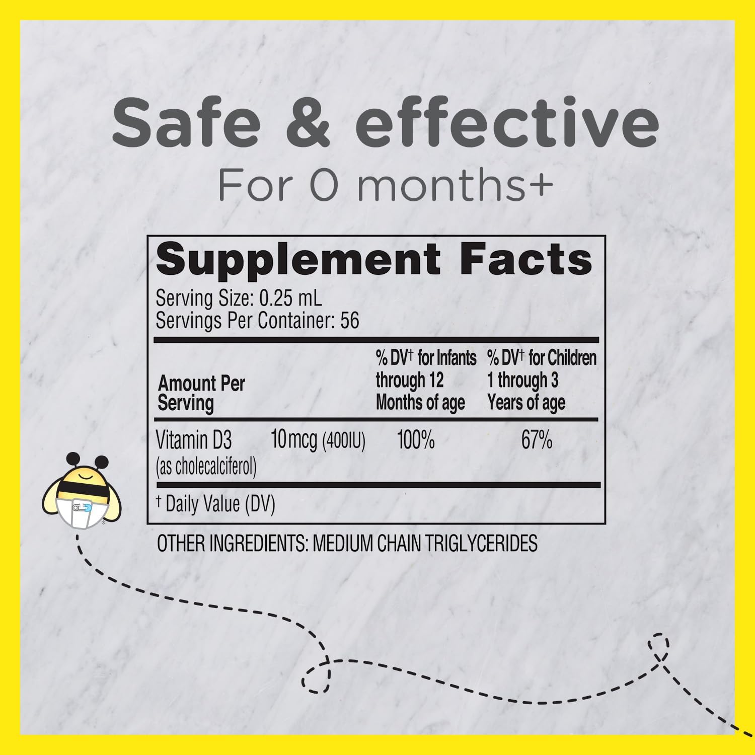 Zarbee's Gotas de Vitamina D3 para Bebés, 400 UI, Pack de 2 frascos de 14 ml