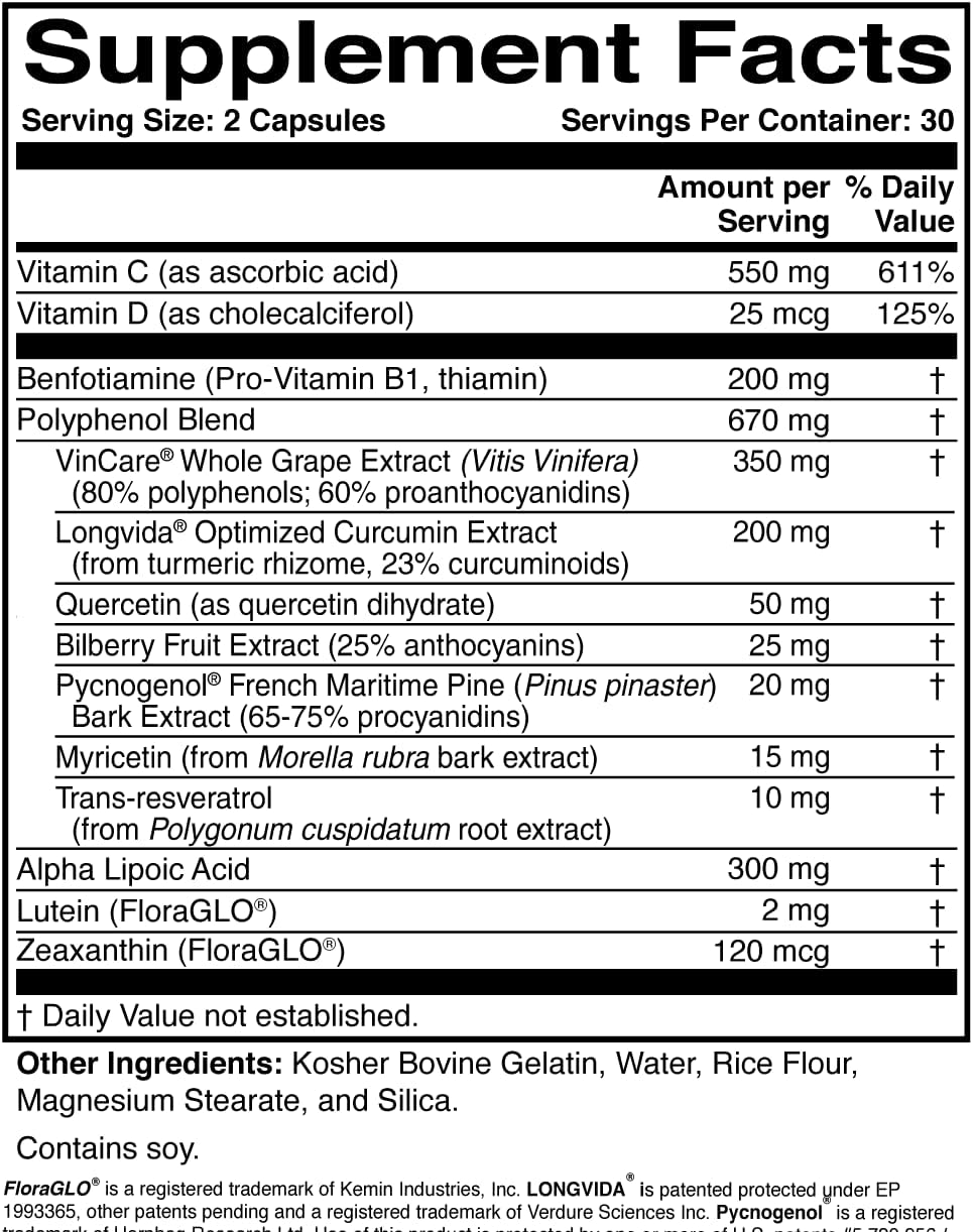 DiaVis – Suplemento para la salud retiniana y nerviosa – con benfotiamina, curcumina, resveratrol y extracto de uva – 60 cápsulas