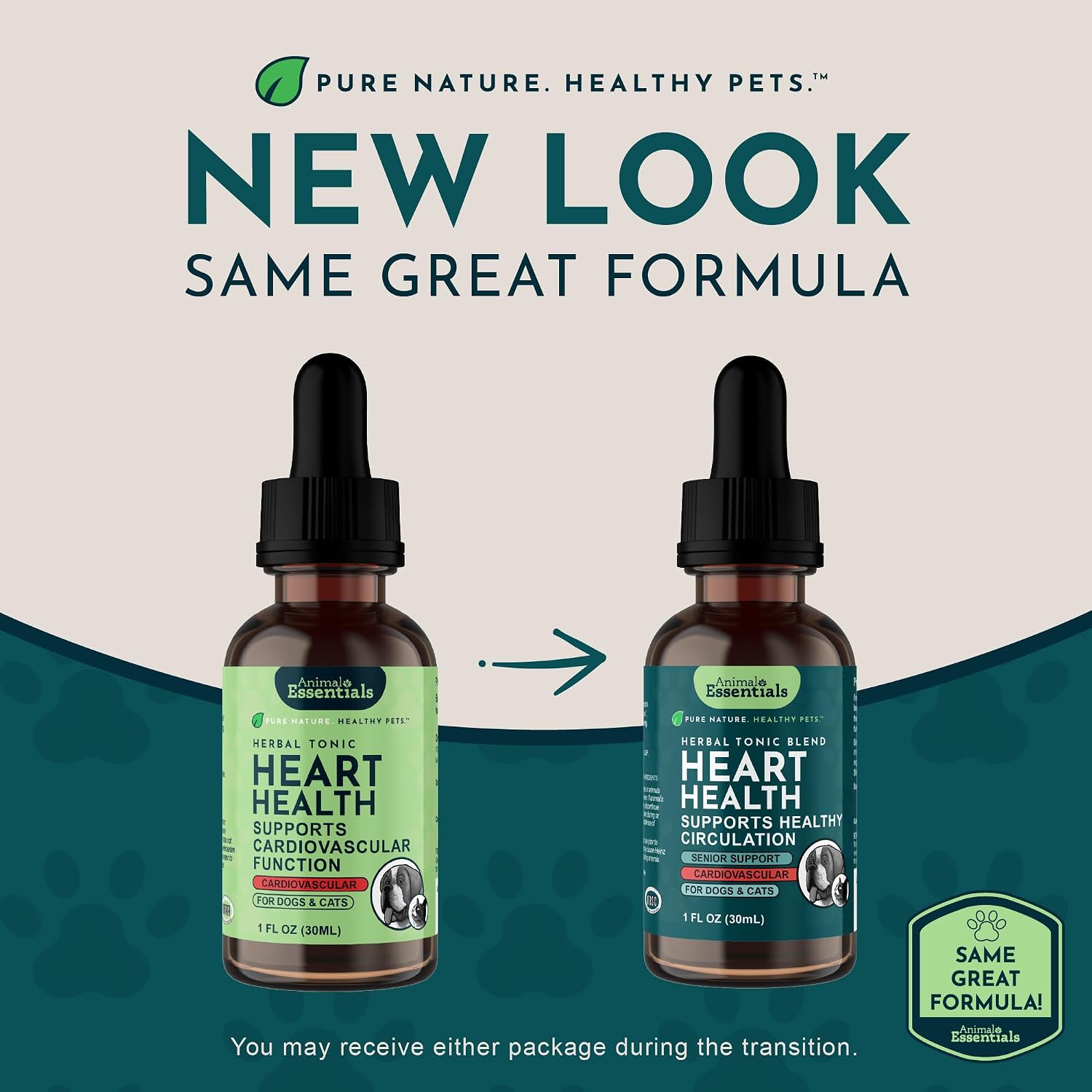 Animal Essentials Heart Health para Perros y Gatos - Suplemento Cardiovascular, Espino Blanco Orgánico, Tintura Herbal - 60 ml