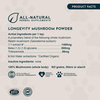 Animal Essentials Longevity Suplemento de Hongo Reishi para Perros y Gatos - Extracto en Polvo, Salud Cardiovascular y Hepática, Antioxidante - 50g