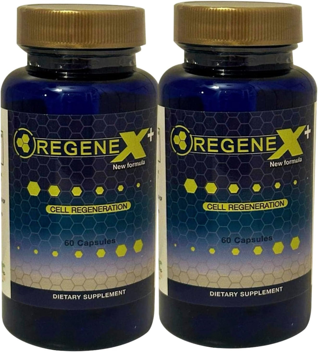 New Regenex+ | Suplemento de Células Madre con AFA Pura para Regeneración y Renovación Celular - 120 Cápsulas (2 Frascos)