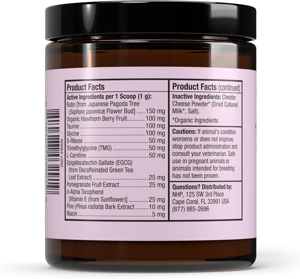 Bark & Whiskers Heart Health: Apoyo Cardiovascular para Perros y Gatos (90 dosis)