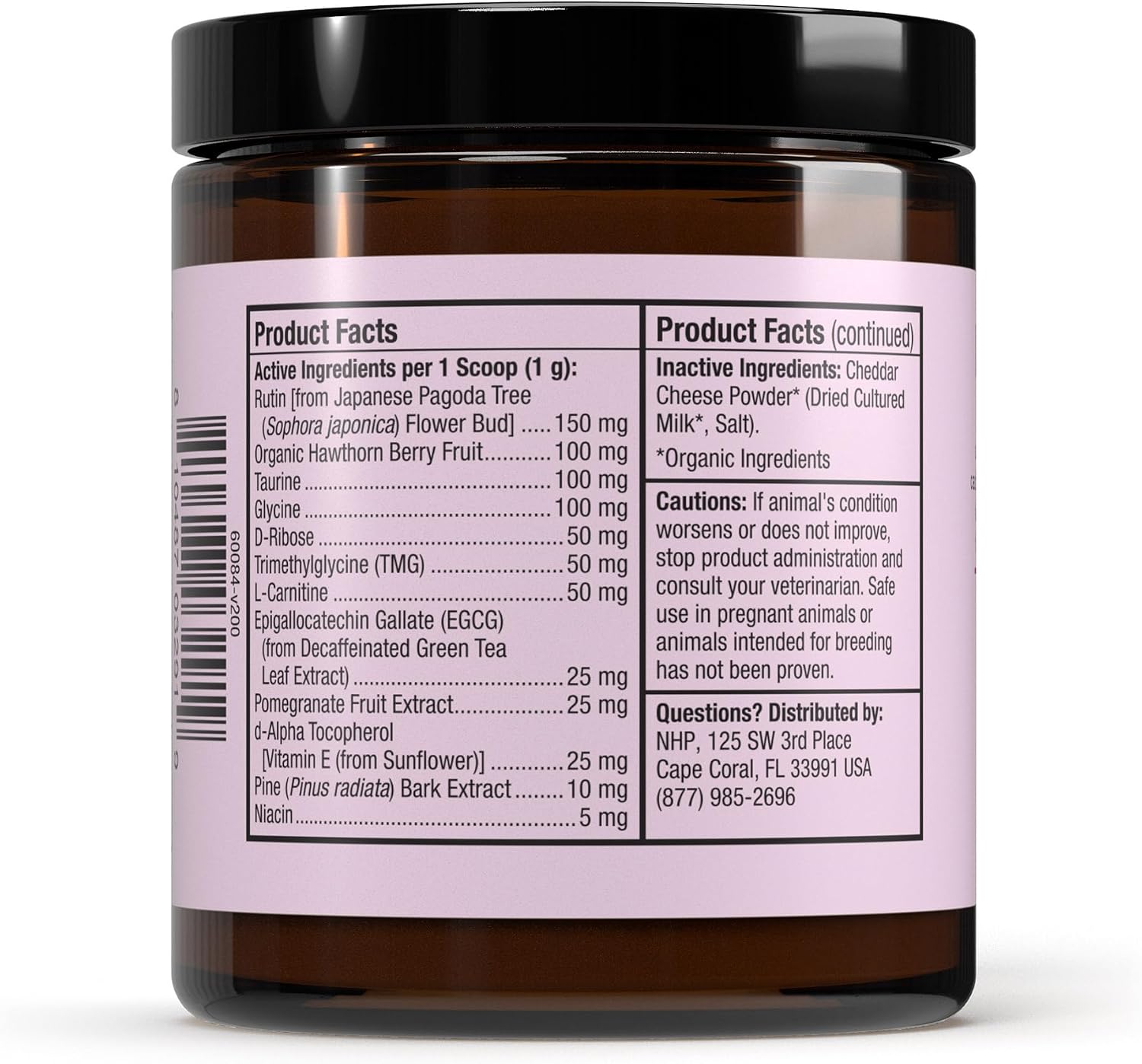 Bark & Whiskers Heart Health: Apoyo Cardiovascular para Perros y Gatos (90 dosis)