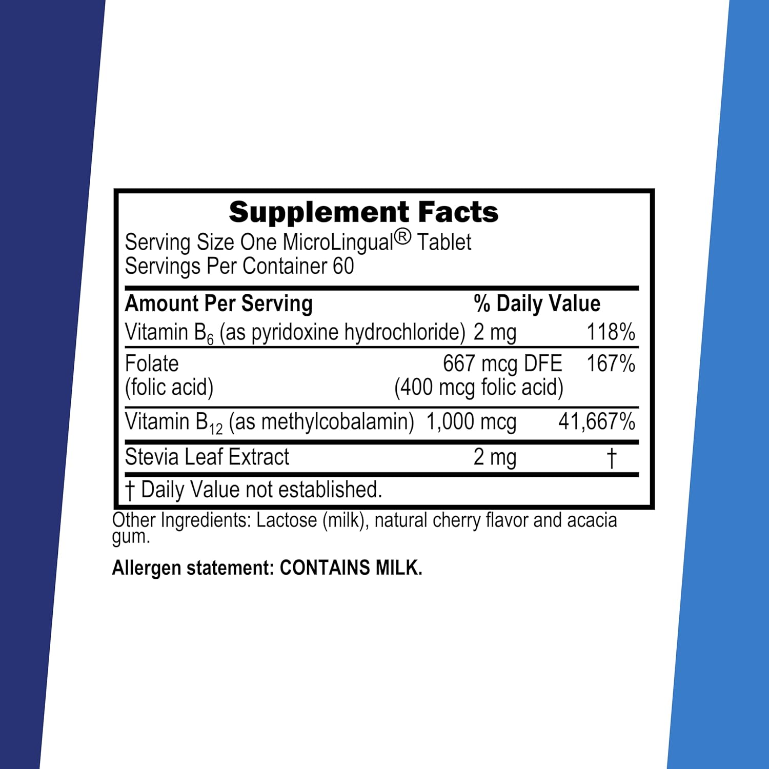 Superior Source No Shot Vitamina B12 Metilcobalamina 1000 mcg, B6 y Ácido Fólico - 60 Comprimidos Sublinguales