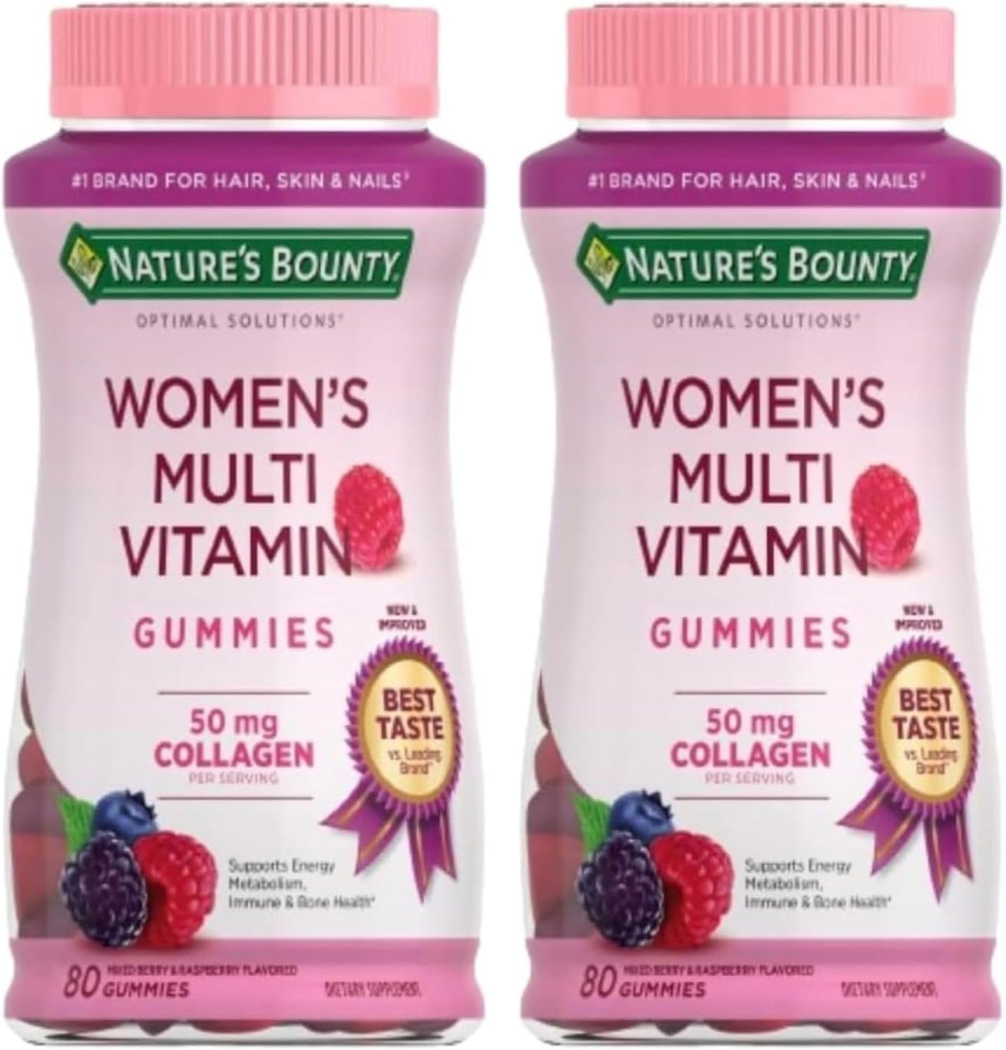 Nature's Bounty Optimal Solutions Multivitamínico para Mujeres en Gominolas - Pack de 2 (80 cada una)