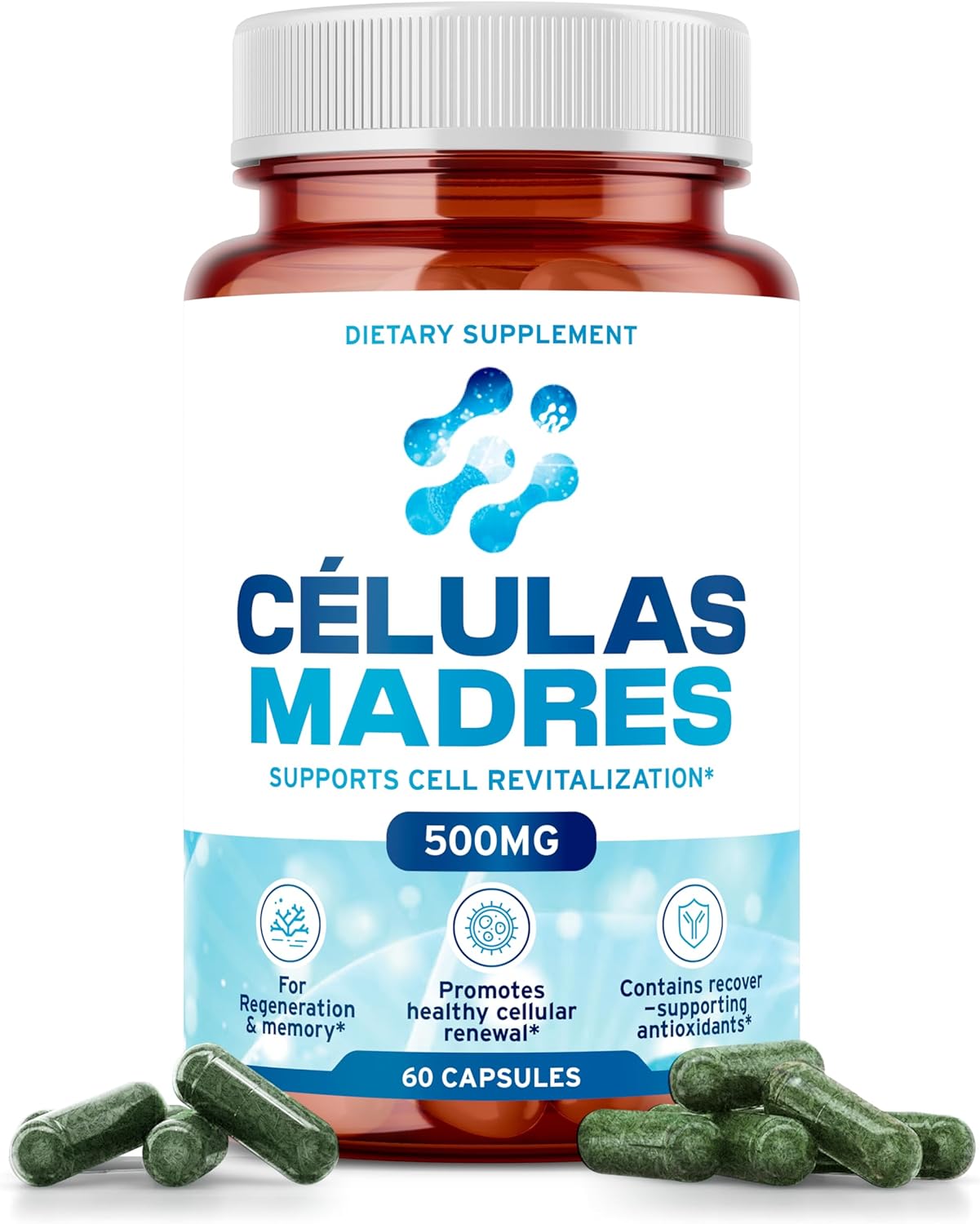 Aura Vitamins Stem Cell 500mg - 180 Cápsulas de Espirulina y Chlorella