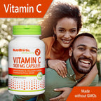 NutriBiotic Vitamina C 1000 mg - 100 Cápsulas - Ácido Ascórbico Puro