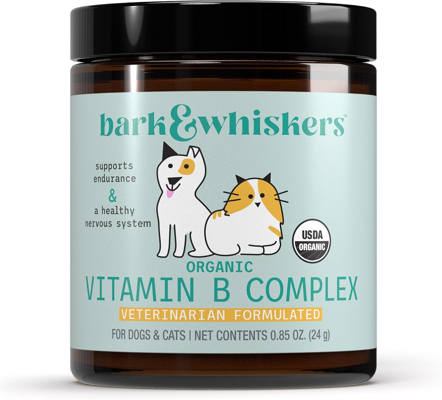 Bark & Whiskers Complejo de Vitamina B Orgánico - Apoyo Energético y Nervioso para Perros y Gatos - 0.85 oz (24 g)