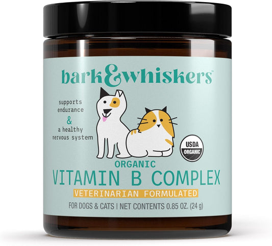 Bark & Whiskers Complejo de Vitamina B Orgánico - Apoyo Energético y Nervioso para Perros y Gatos - 0.85 oz (24 g)