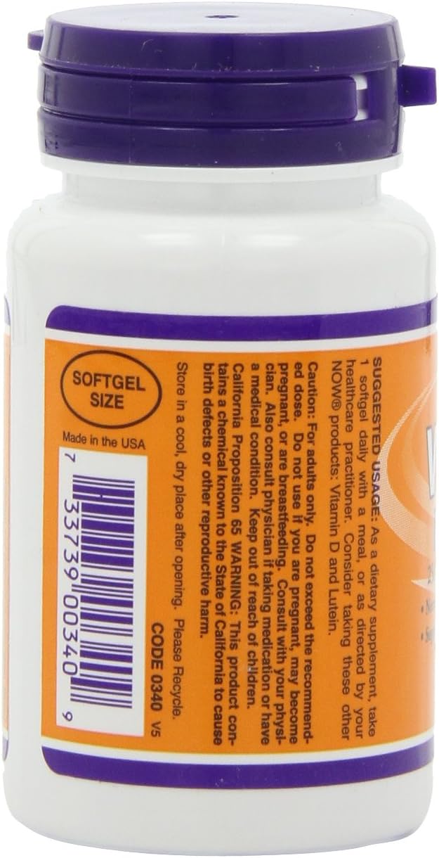 NOW Foods Vitamina A 25.000 UI, 100 Cápsulas Blandas (Pack de 4)