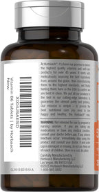 Horbäach Vitamina B6 50mg | 250 Comprimidos | Sin Gluten y No-GMO