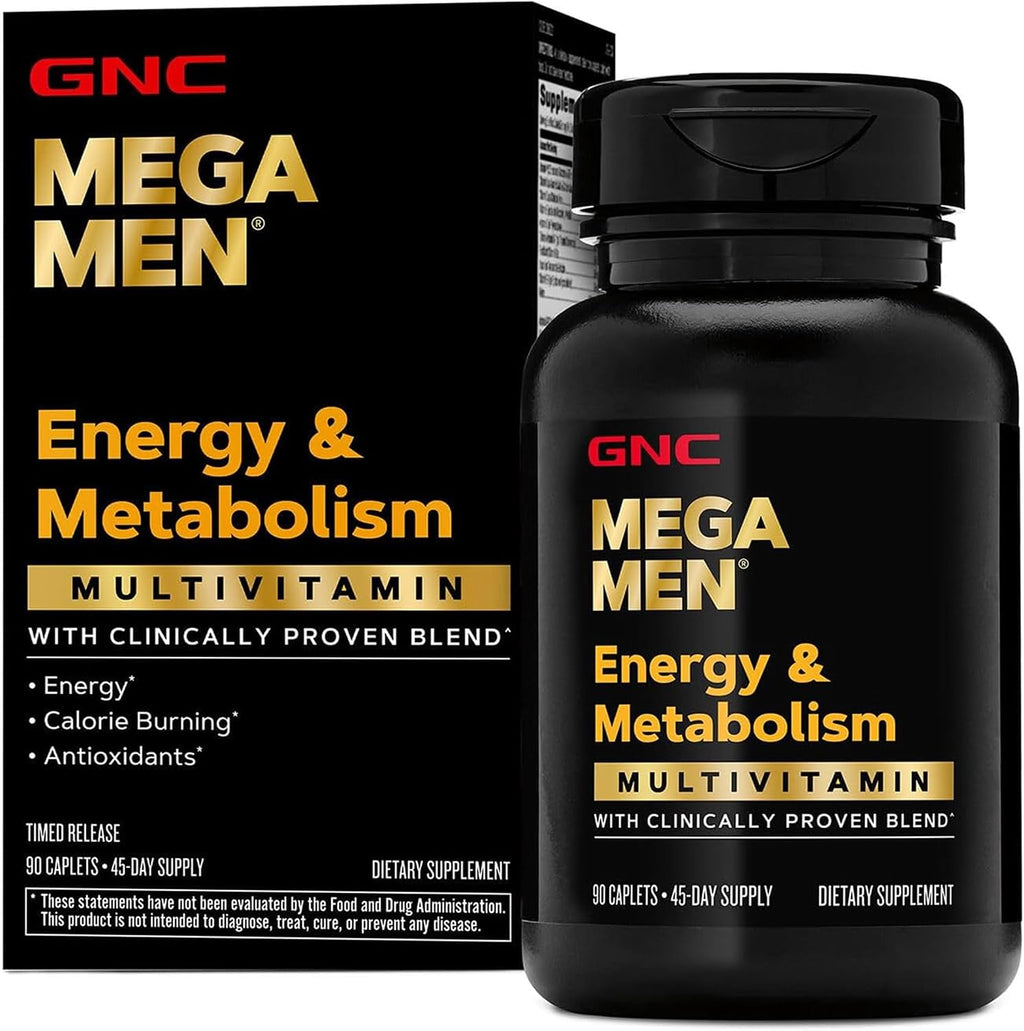 GNC Mega Men Energy & Metabolism Multivitamínico para Hombres | Antioxidantes y Quema de Calorías | 90 Comprimidos