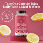 Eu Natural Glow Vitaminas Prenatales para Mujeres - Multivitamínico 20-en-1 con Folato y DHA Vegano - Apoya el Embarazo Saludable y el Desarrollo Fetal - 120 Cápsulas Vegetarianas