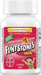 Flintstones Plus Iron Vitaminas Masticables con Hierro - 60 unidades