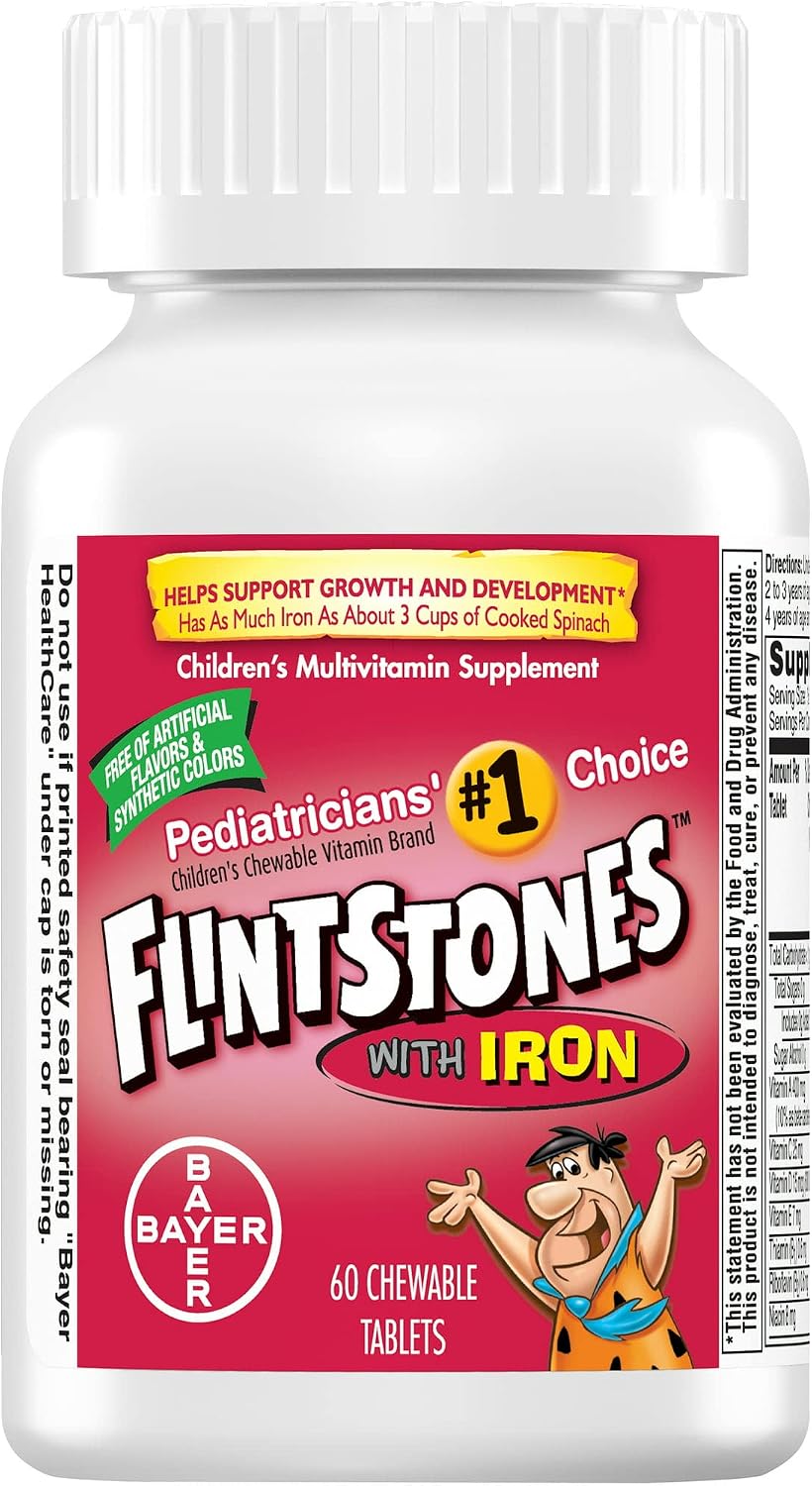 Flintstones Plus Iron Vitaminas Masticables con Hierro - 60 unidades