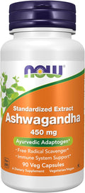 NOW Foods Ashwagandha 450 mg Extracto Estandarizado - 90 Cápsulas Veganas