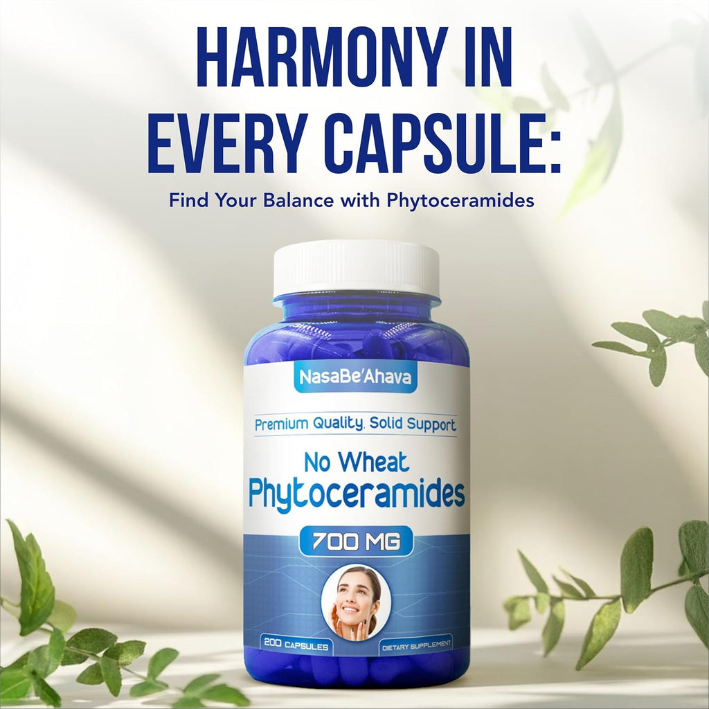 NasaBeahava Extra Strength Phytoceramides 700mg con Vitaminas A, C, D, E - 200 Cápsulas