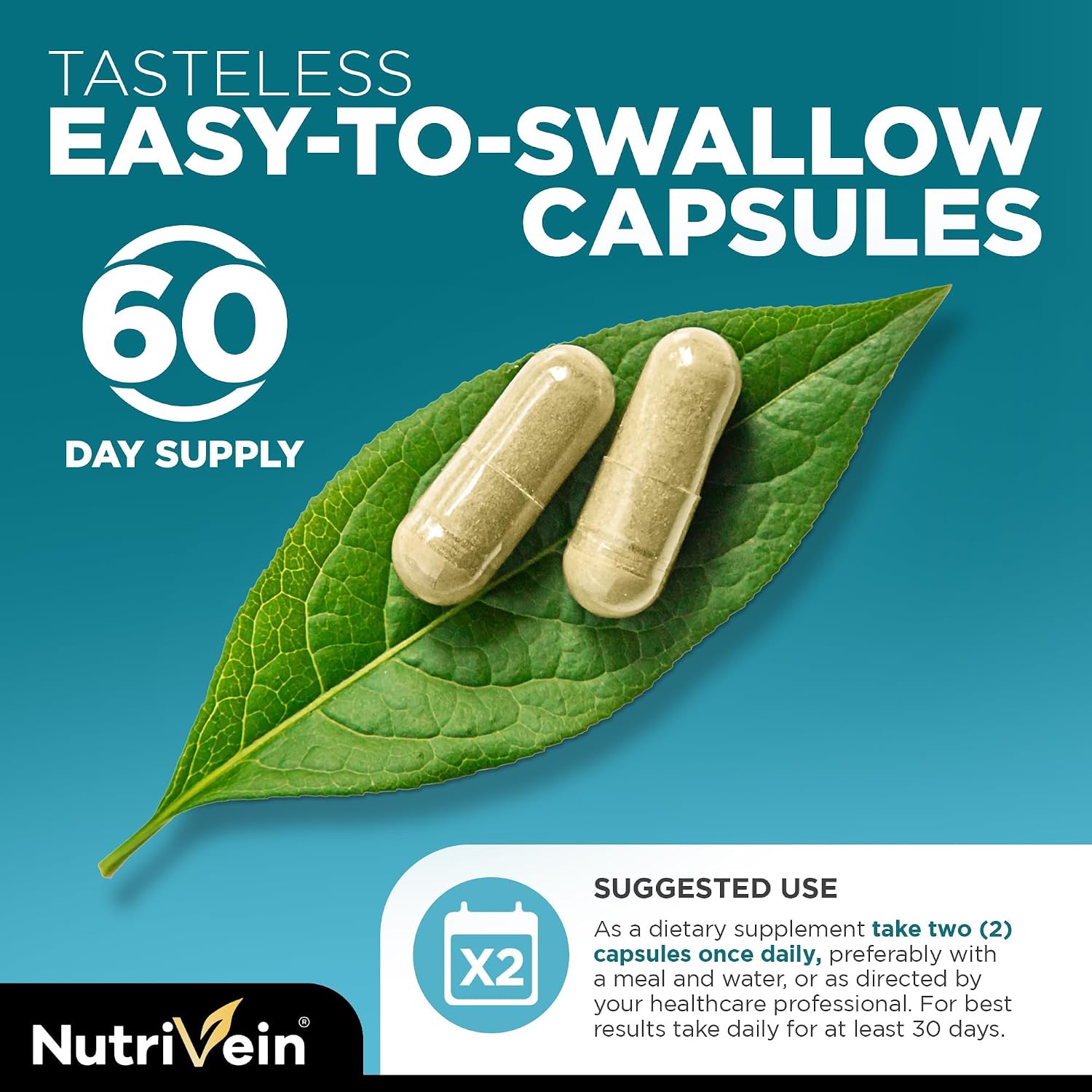 Nutrivein Musgo Marino Orgánico 1600mg con Bladderwrack y Bardana - 120 Cápsulas Veganas