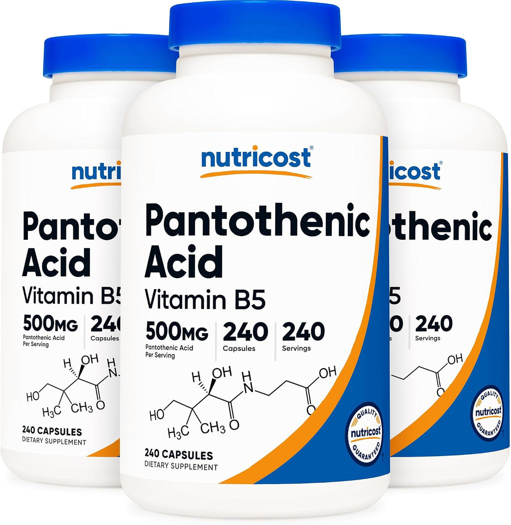 Nutricost Pantothenic Acid (Vitamin B5) 500 mg, 240 Capsules