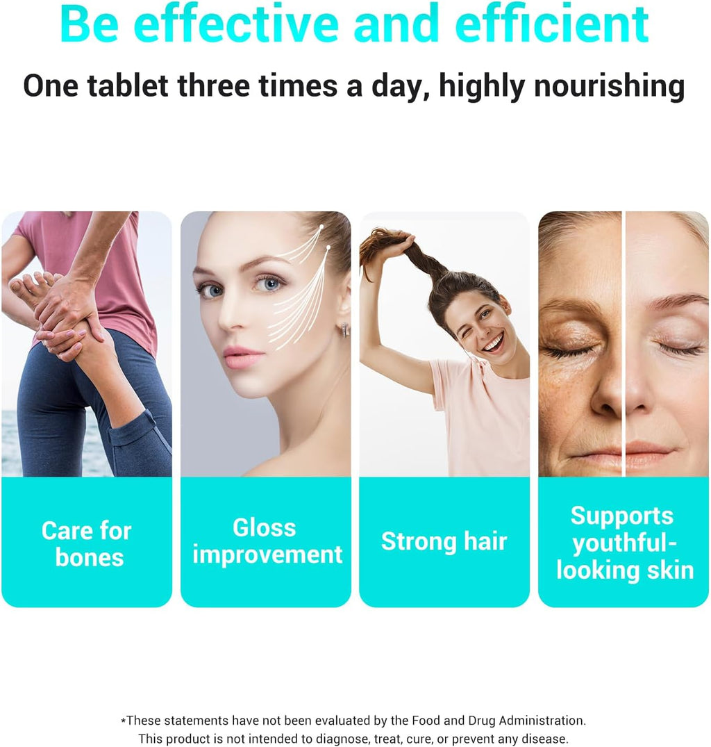 DrBioCare Péptidos de Colágeno para Mujeres - Suplemento de Belleza con Vitaminas y Minerales, 120 Comprimidos