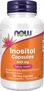 NOW Supplements, Inositol 500 mg, 100 Cápsulas Veganas