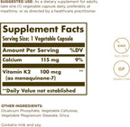 Solgar Vitamina K2 (MK-7) 100 mcg - 50 Cápsulas Vegetales, Pack de 4