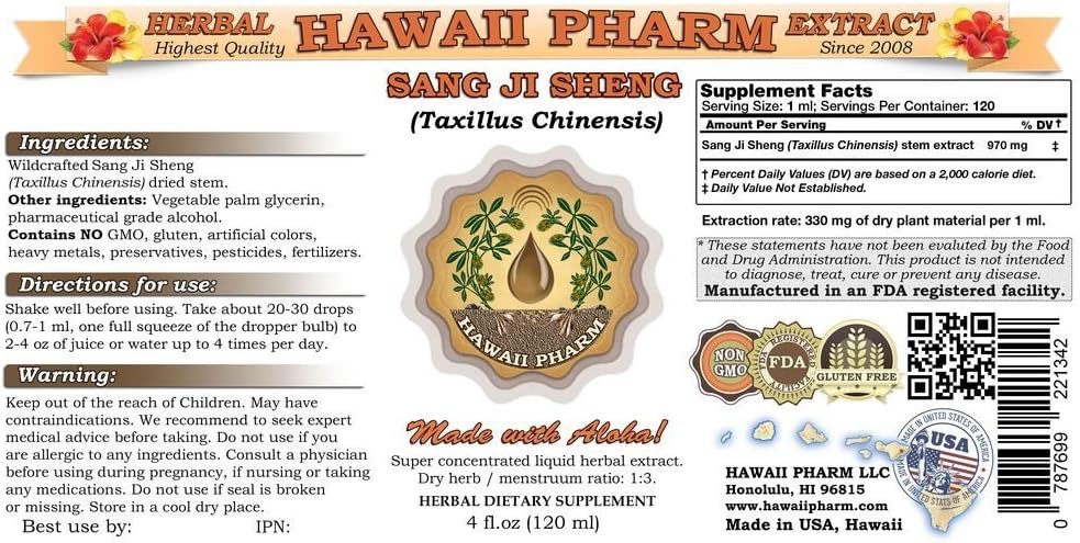 Sang Ji Sheng Tintura - Extracto Líquido de Taxillus Chinensis (Muérdago de Mora), 60 ml