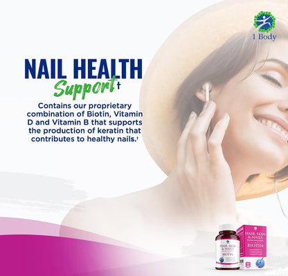 1 Body Hair Skin & Nails con Biotina - Pack de 3