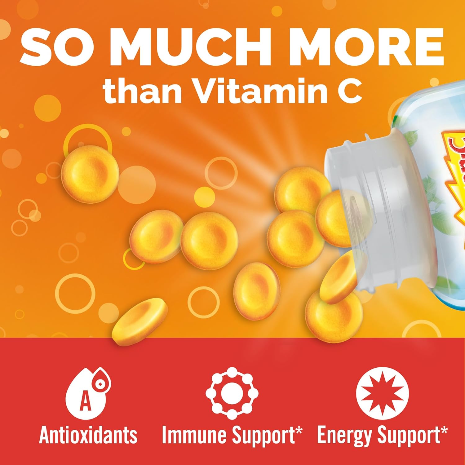 Emergen-C Chewables Vitamin C 1000 mg with B Vitamins and Antioxidants, Explosive Orange Flavor, 40 Count