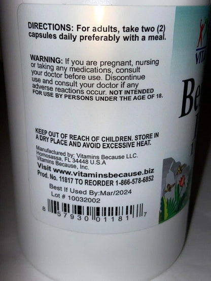Berberina Pura y de Alta Potencia; 1000mg por Dosis; 180 Cápsulas – Image 4