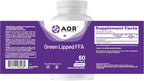 AOR Mejillón de Labio Verde Omega-3 FFA, 60 Cápsulas Blandas