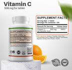 M+S Vitamina C 500 mg – 100 Comprimidos – Vegano, Sin Azúcar, Sabor Naranja