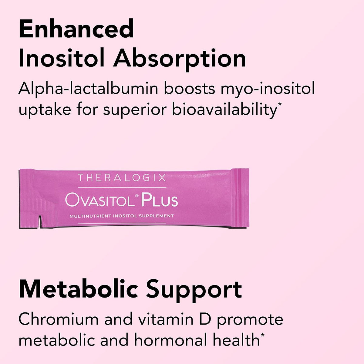 Theralogix Ovasitol Plus - Complemento Metabólico con Myo-Inositol, D-Chiro Inositol, Cromo, Alfalactoalbúmina y Vitamina D - 180 cápsulas (90 días) - görsel 3
