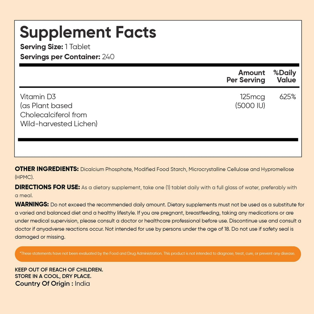 WeightWorld Vitamina D3 Vegana 5000 UI - 240 Comprimidos