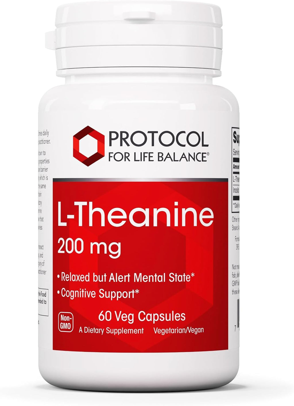 Protocol for Life Balance L-Teanina 200mg – Alivio del Estrés Normal – Sin Somnolencia – 60 Cápsulas Vegetales