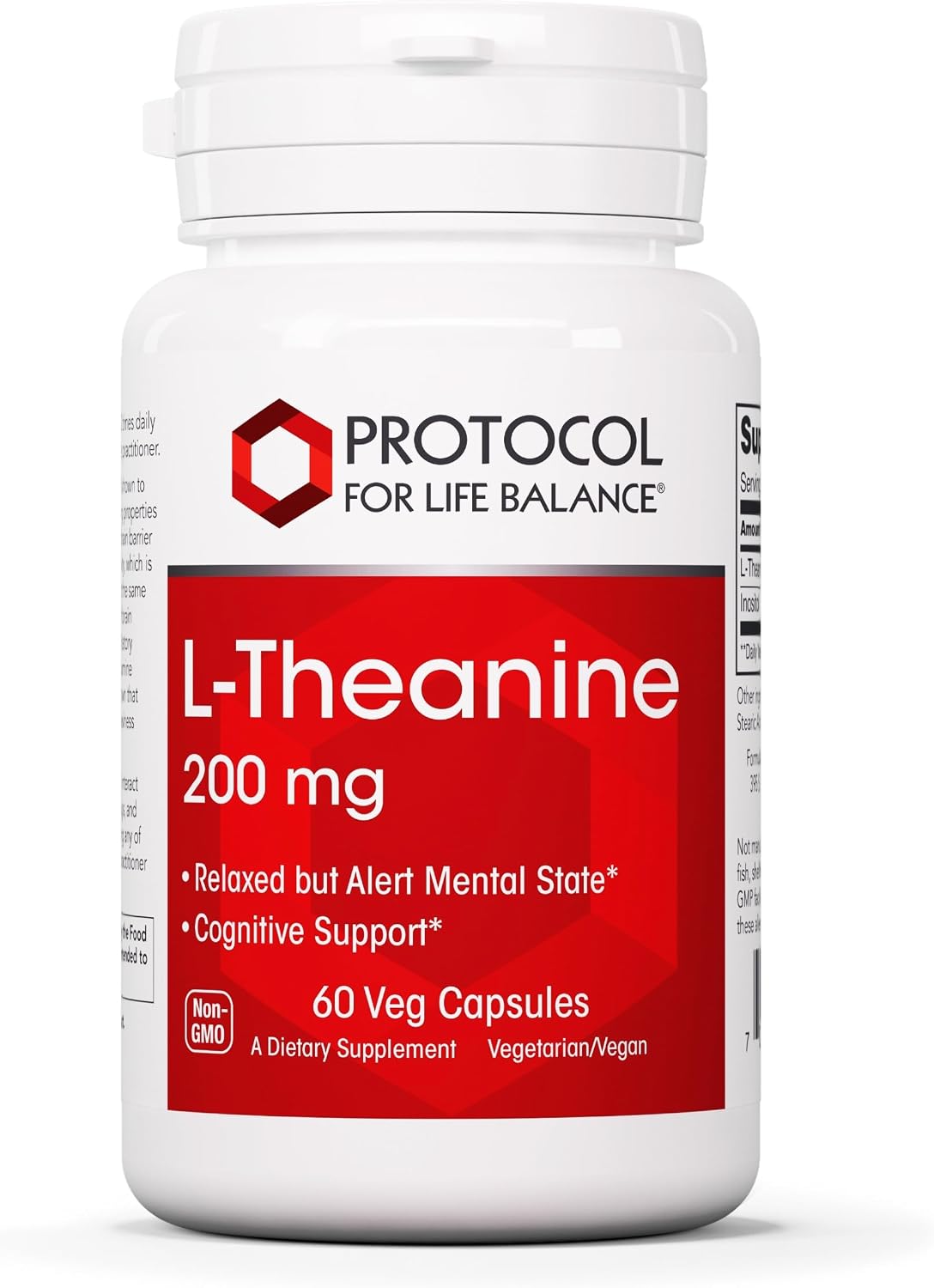 Protocol for Life Balance L-Teanina 200mg – Alivio del Estrés Normal – Sin Somnolencia – 60 Cápsulas Vegetales