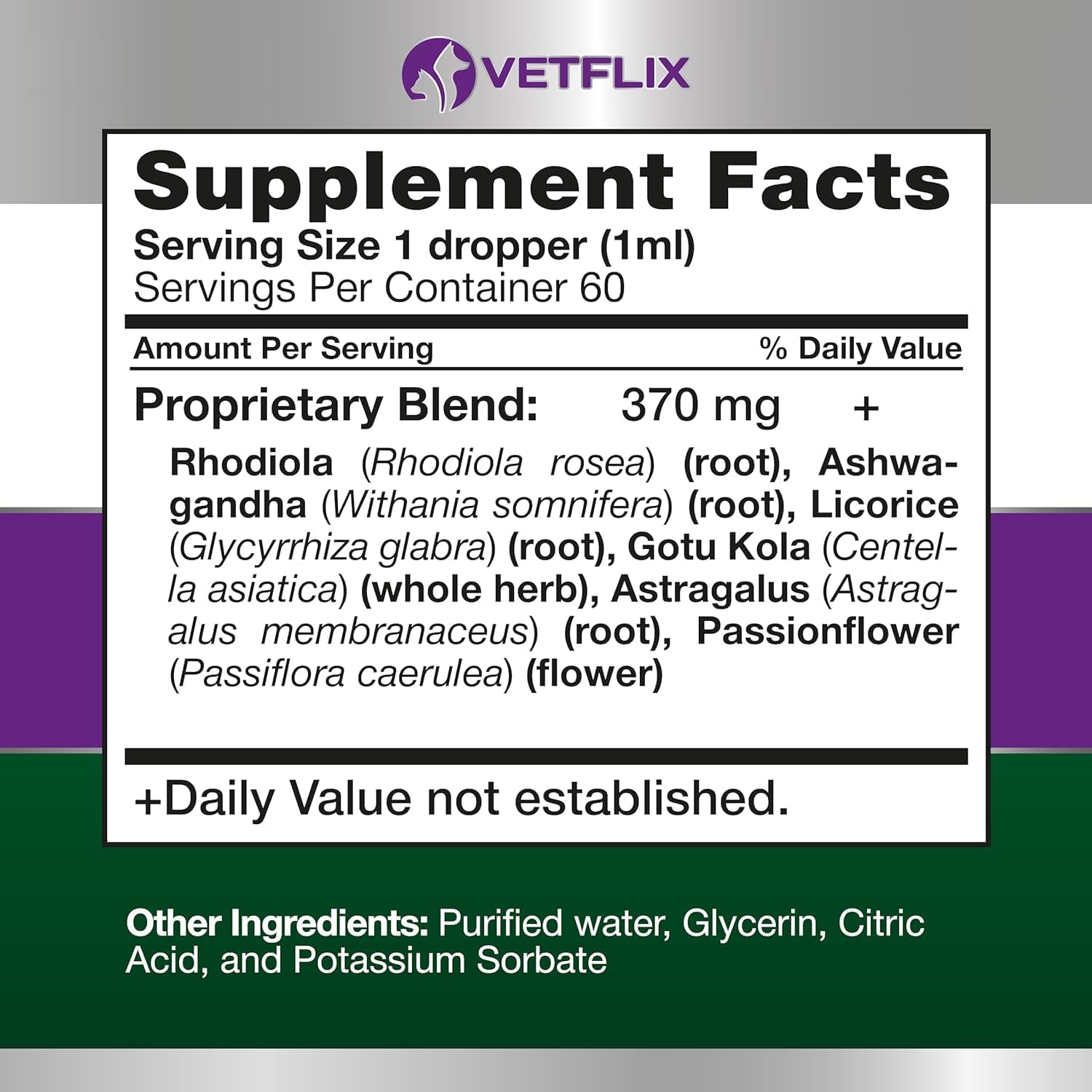 Adrenal Support Liquid Supplement for Dogs, Cats, Puppies & Kittens, 2 Oz