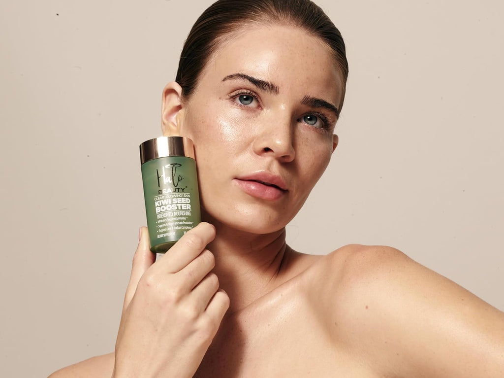 Halo Beauty Kiwi Seed Booster - Suplemento para la piel con kiwi, vitaminas C, D3, MSM y zinc, cápsulas veganas (30 unidades)