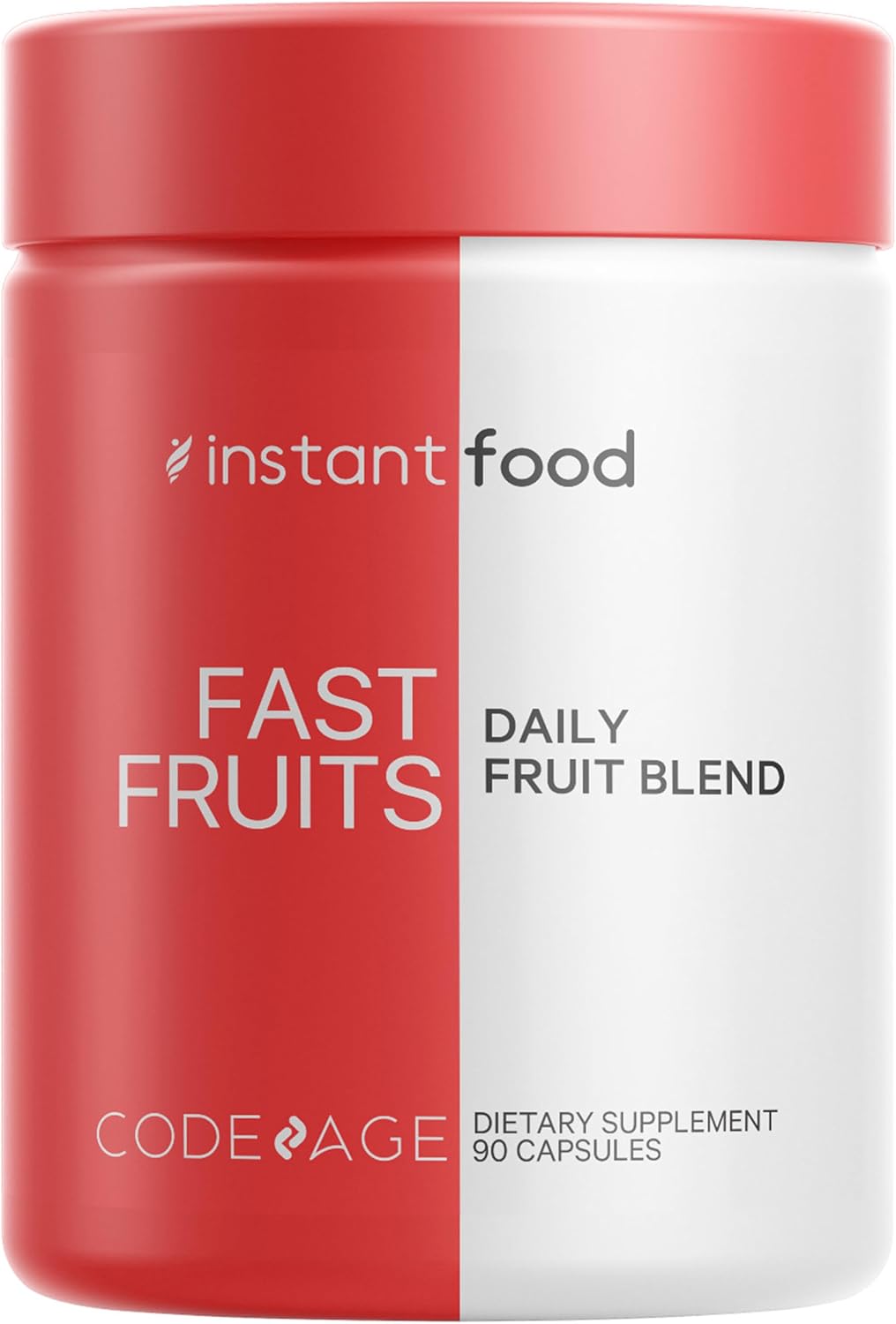 Codeage Instantfood Fast Fruits, Más de 15 Frutas en Polvo, Multivitamínico Vegano Diario, 90 Cápsulas