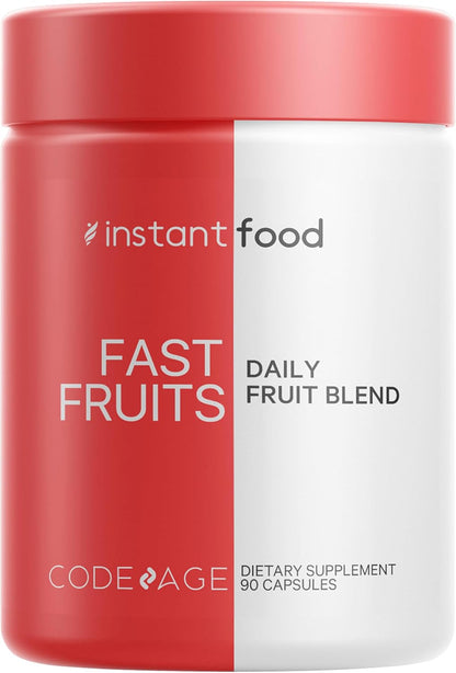 Codeage Instantfood Fast Fruits, Más de 15 Frutas en Polvo, Multivitamínico Vegano Diario, 90 Cápsulas – Image 1