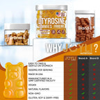 Joyli L-Tirosina Gominolas 1000 mg - Complemento de L-Tirosina para Calma y Concentración - 500 mg por Gominola - Vegano, Sin Gluten