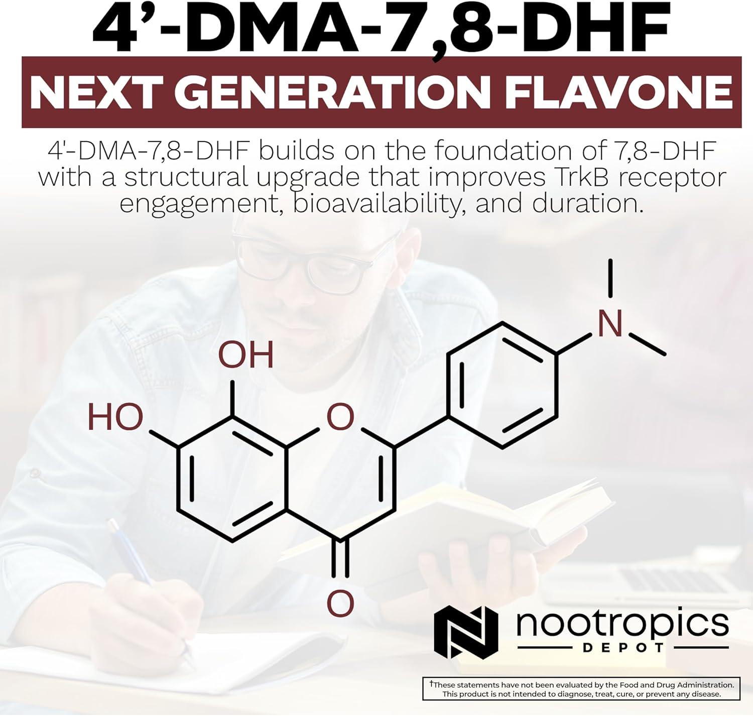Nootropics Depot 4'-DMA-7,8-DHF 10 mg Cápsulas - 30 Unidades