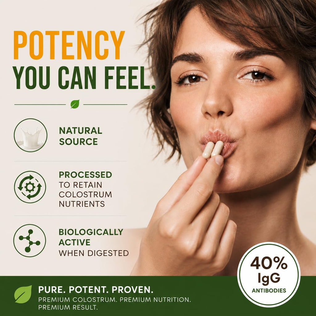 Bricker Labs Mega-Colostrum Cápsulas - Calostro Bovino 1000 mg con 40% IgG, 45 Cápsulas