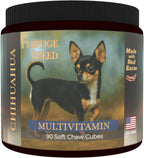 Prestige Breed Multivitamínico para Chihuahuas, Nutrición Equilibrada, 90 Comprimidos, Fabricado en USA con Auténtico Bacon