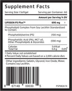 Lipogen PS Plus - Memory and Focus Supplement with Phosphatidylserine - 60 Softgels