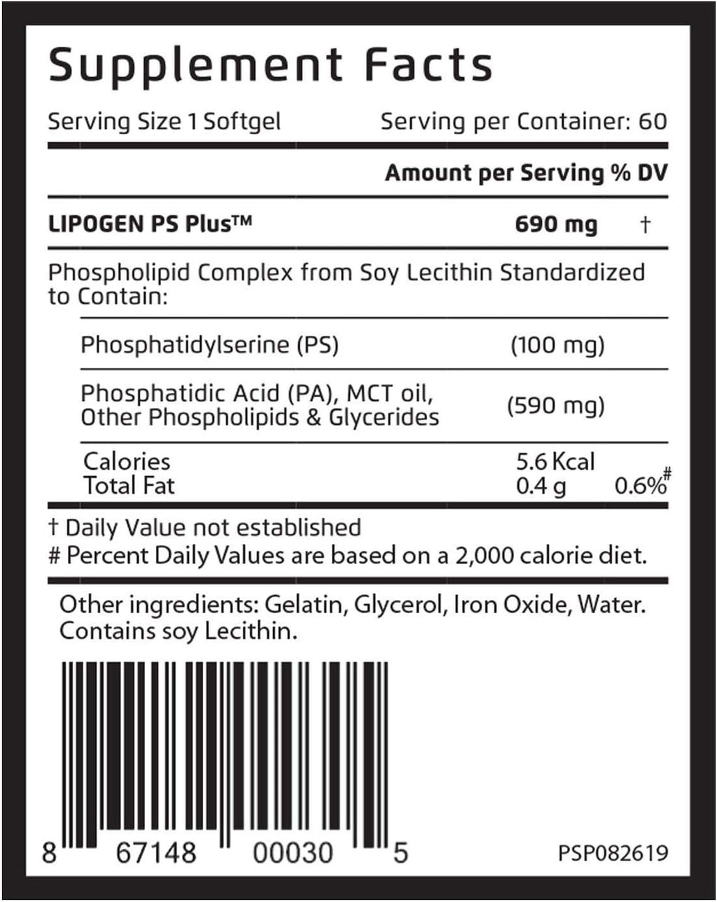 Lipogen PS Plus Complemento para la Memoria y Concentración - 180 Cápsulas Blandas (3 Meses)