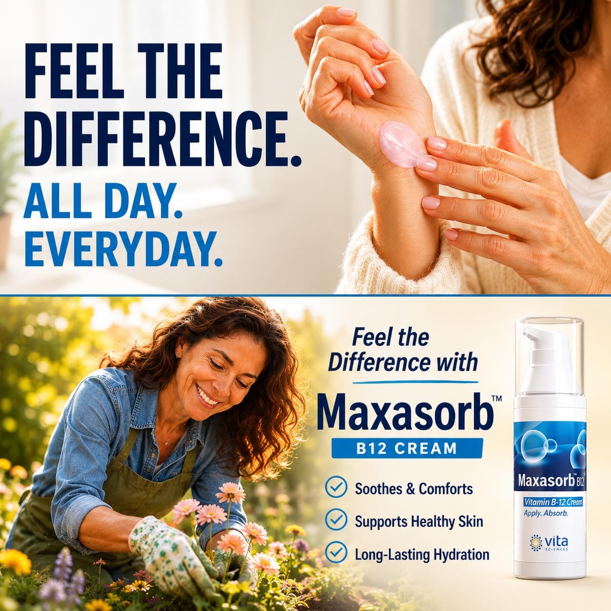 Crema de Vitamina B12 Maxasorb - Methylcobalamin 1000 mcg - 1.7 oz