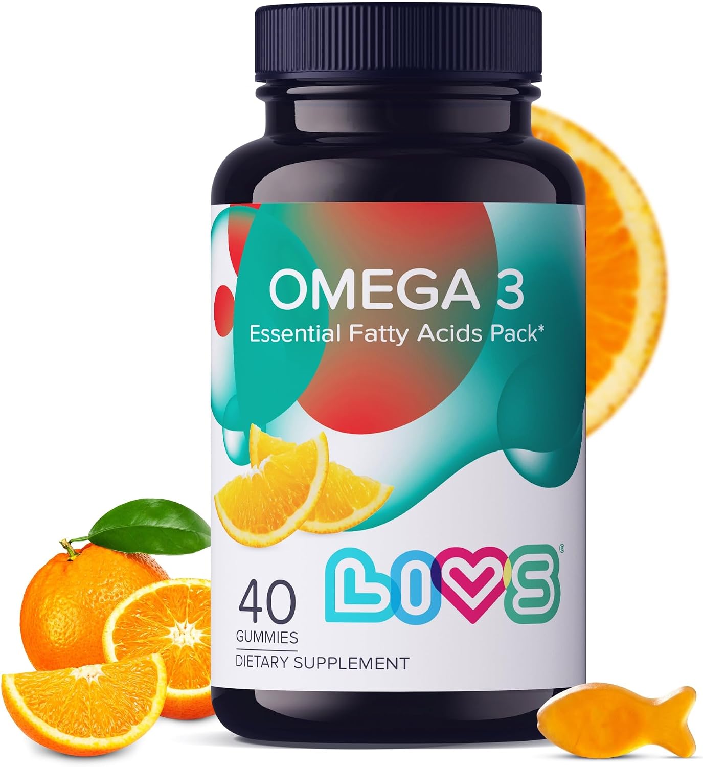 LIVS Gominolas Veganas Omega 3 – A base de Aceite de Linaza – Omega 3, 6 y 9 – Apoyo para el Corazón, el Cerebro y las Articulaciones – Sin Sabor a Pescado – No GMO, con Pectina, Kosher y Halal – 40 Unidades